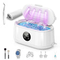 Ultrasonic Jewelry Ultrasonic Jewelry Cleaner, 50kHz Ultrasonic Cleaner Machine for Jewelry, Eyeglass, Retainers,Watch Strap, Rings,420ml 304 Stainless Steel Tank, 5 Timer Modes & LED Digital DisplayCleaner