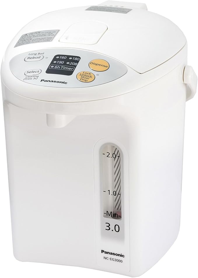 3L Water Boiler Electric Hot Water Dispenser Countertop w/Slow-Drip Mode for Coffee & Tea, 4 Temp Presets, Charcoal‑Purified Stainless, Auto Shut‑Off, Timer & Safety Lock - NC-EG3000