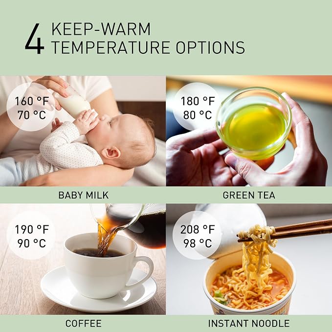 3L Water Boiler Electric Hot Water Dispenser Countertop w/Slow-Drip Mode for Coffee & Tea, 4 Temp Presets, Charcoal‑Purified Stainless, Auto Shut‑Off, Timer & Safety Lock - NC-EG3000