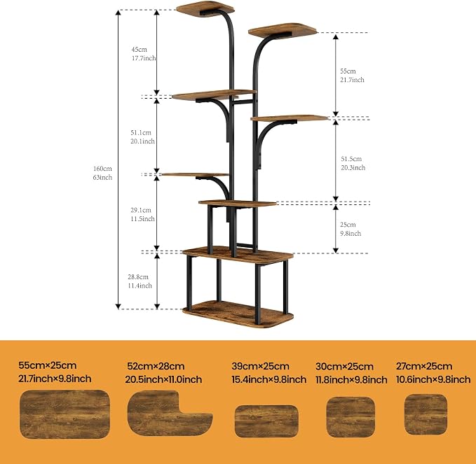 Plant Stand Indoor with Grow Lights: Large Multi-Tiered Metal Rack - Lighted Vertical Shelf with Timer for Flowers and Succulents